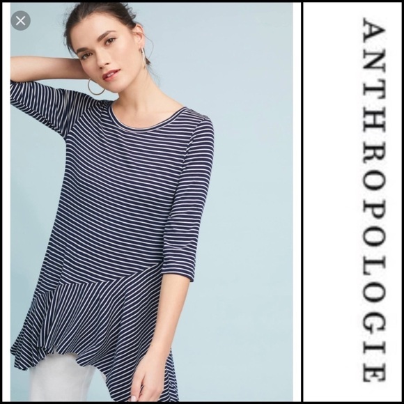 ANTHROPOLOGIE Striped Top Tunic Watson New Women’s - Picture 2 of 7